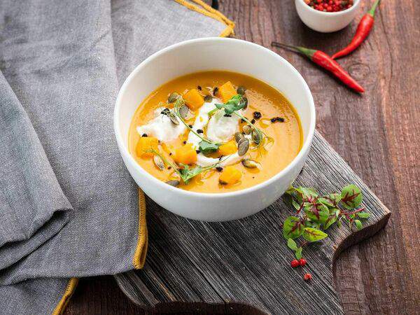 Toscana grill - Тыквеннный суп со страчателлой