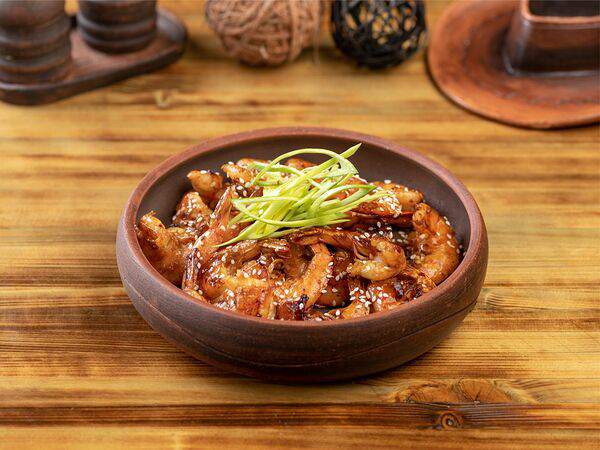 Техас паб - Креветки тигровые в пикантном соусе