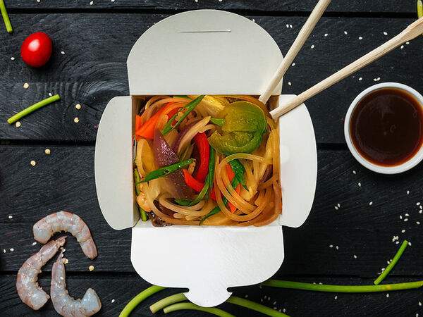 Евразия-Экспресс - Wok с овощами и хрустальной лапшой Харусаме, с соусом Ланч Кинг