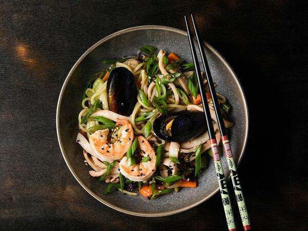 Foodmarket #FaceRoll - Яичная лапша с морепродуктами