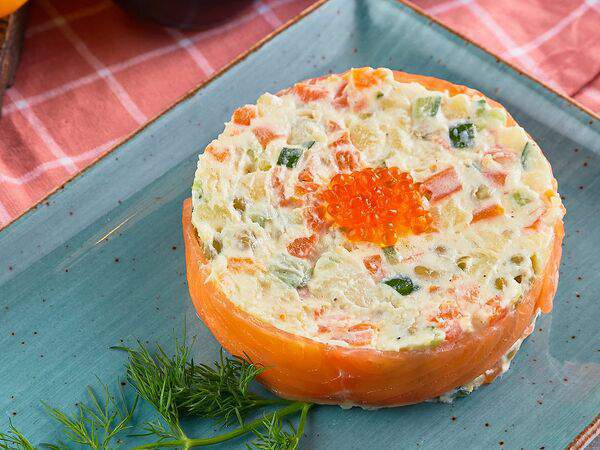 Ачарули - Оливье с лососем