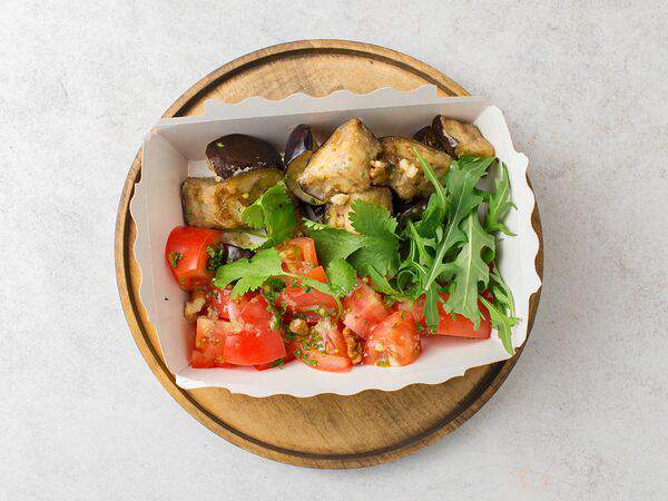 Веган великан - Закуска из печеных баклажанов и томатов