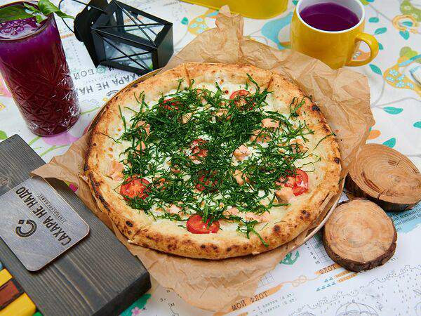 Сахара не надо - Пицца с лососем и шпинатом