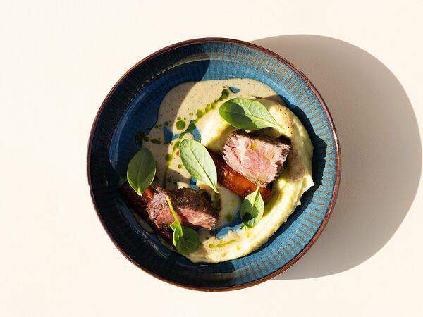 Гнездо - Говядина с оливковым пюре