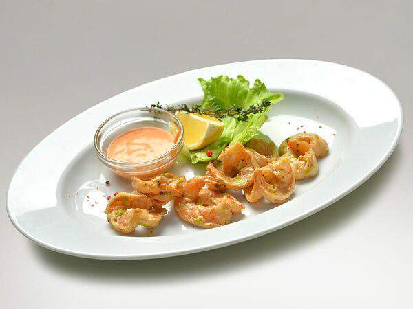 Mamma mia - Жареные креветки с розовым соусом