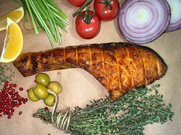 Cafe Susanna мясо на углях - Сёмга на углях