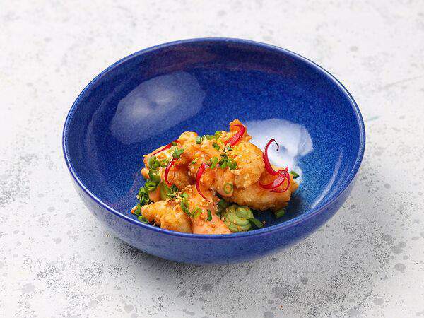 Васаби - Попкорн из креветок с кремом из авокадо