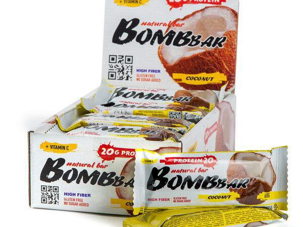 Lazy fox coffee - Батончик протеиновый Кокос без сахара Bombbar