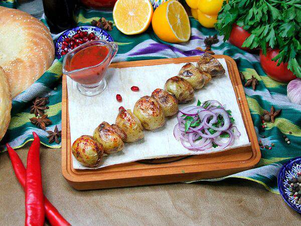 Чайхана Ташкент - Шашлык из картофеля с курдюком