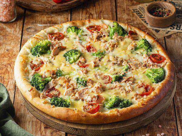 Машенькины пироги - Пицца с красной рыбой и брокколи