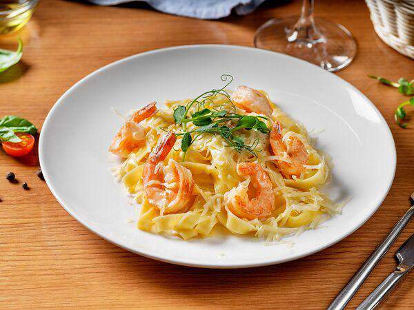 Coffee inn - Феттуччине с креветками