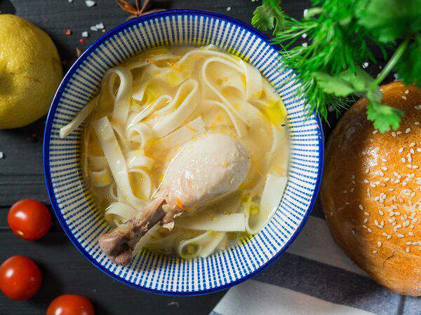 Миндаль - Куриный суп-лапша