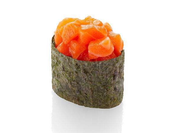 Урюк - Гункан с лососем