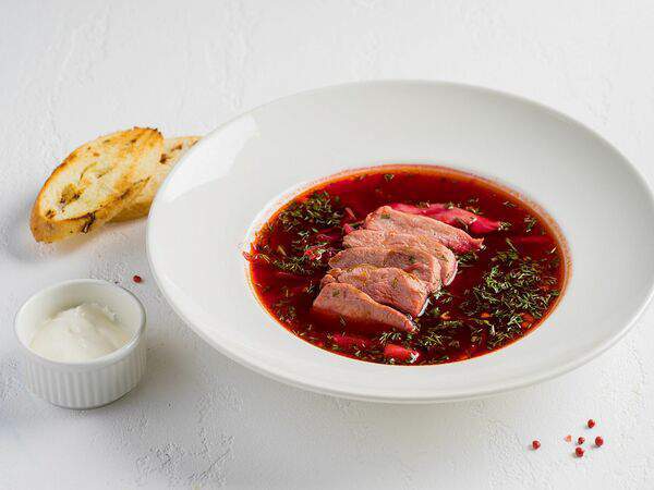 Leto-cafe - Борщ с фасолью и утиной грудкой