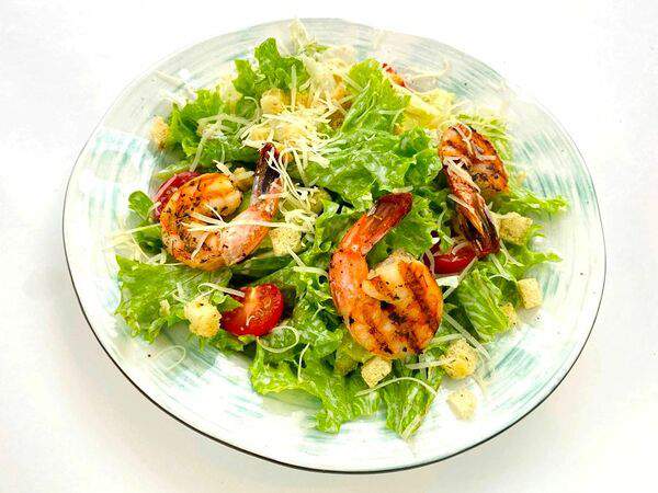 Еда как дома - Салат Цезарь с креветкой