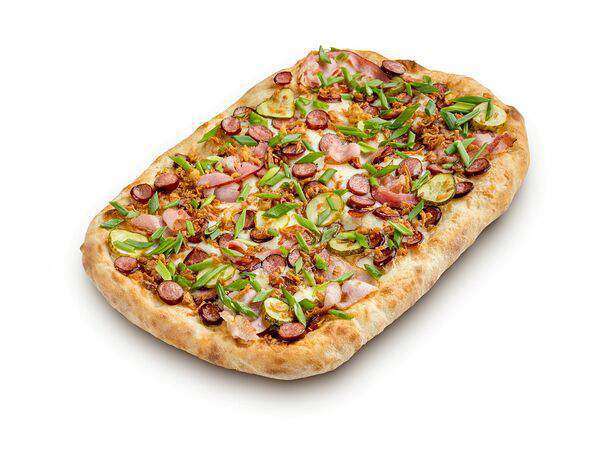 Фиеста Пицца - Кранч пицца с колбасками и беконом