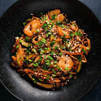 Маруми - Рисовая лапша с креветками в сладком чили-соусе