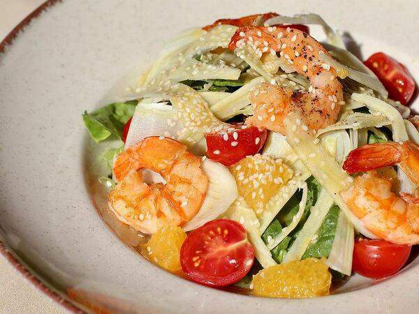 Беллуччи - Салат с креветкой, фенхелем и апельсином