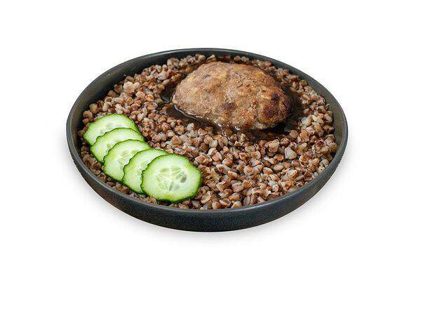 Крутил Вертел - Каша с домашней котлетой и соусом