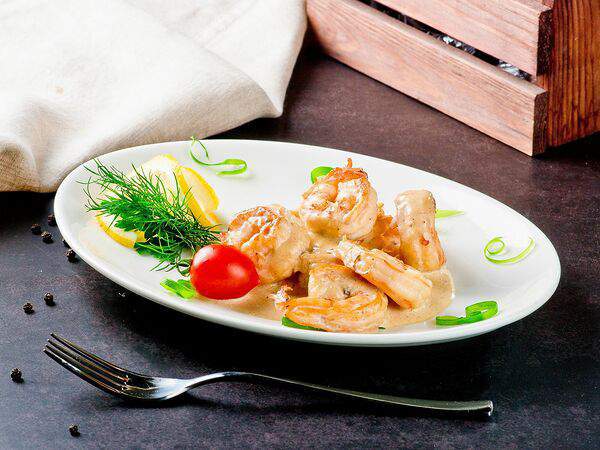 Грильяж - Креветки тигровые в белом вине