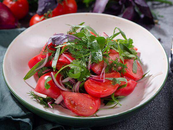 Новорижская застава - Салат из помидоров с гранатовым соусом