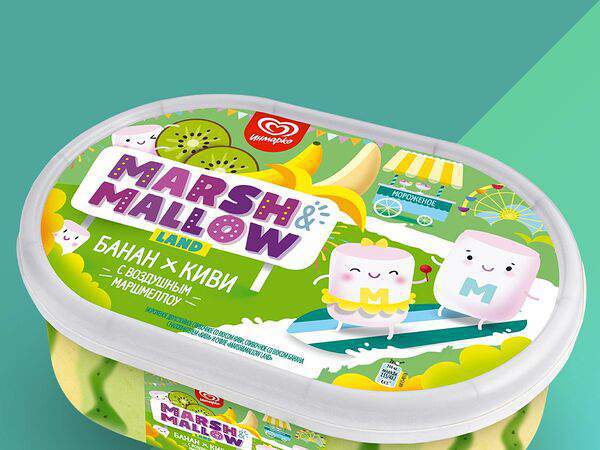 Инмарко - Мороженое Marsh & mallow land Банан-Киви
