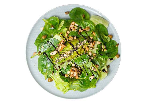 Мандарин - Зеленый салат с авокадо и кешью