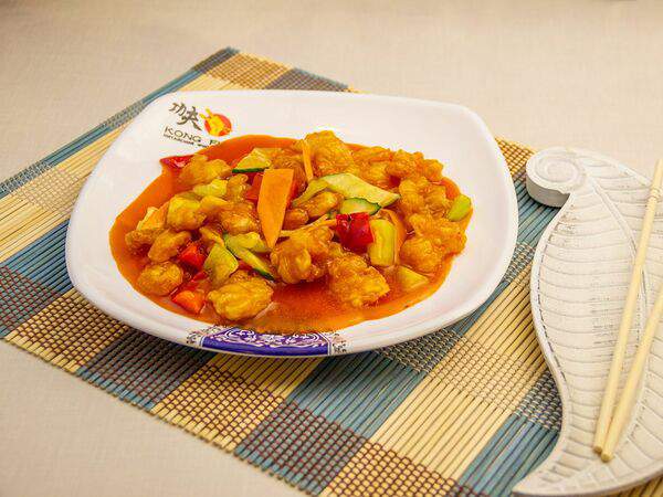 Kong Fu - Креветки в кляре в кисло-сладком соусе