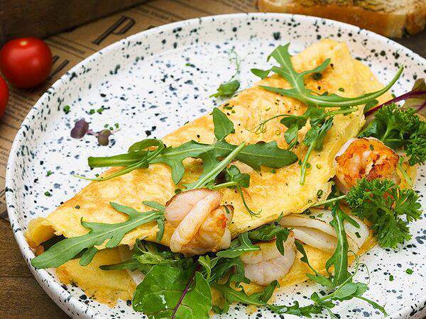 Рыбная мануфактура №1 - Омлет с кальмаром и креветкой