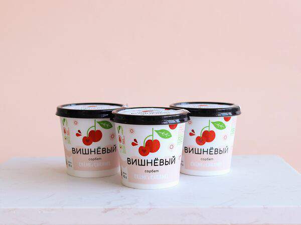 Натуральное мороженое Creme & Caramel - Сорбет вишневый в баночке