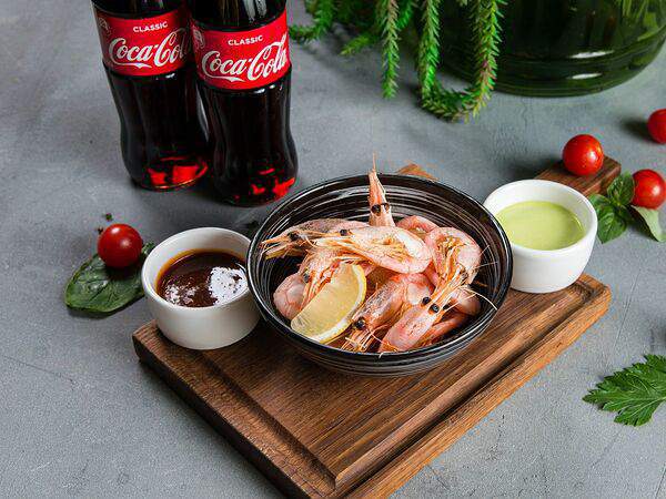 Гриль бар BQ - Креветки вареные с двумя видами соуса