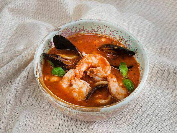 Мамини - Томатный суп с морепродуктами