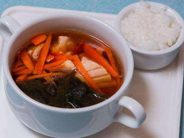 Акварель - Суп Мисо с лососем