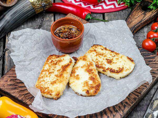 Хачапури тётушки Марико - Жареный сыр с инжирным вареньем