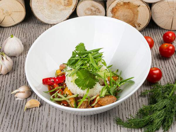 Baranka cafe & bar - Свинина по-китайски с рисом