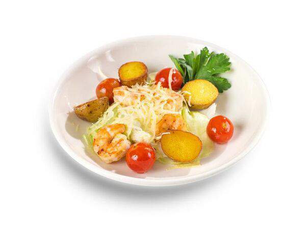 Грандъ буфетъ - Салат с креветками и молодым картофелем