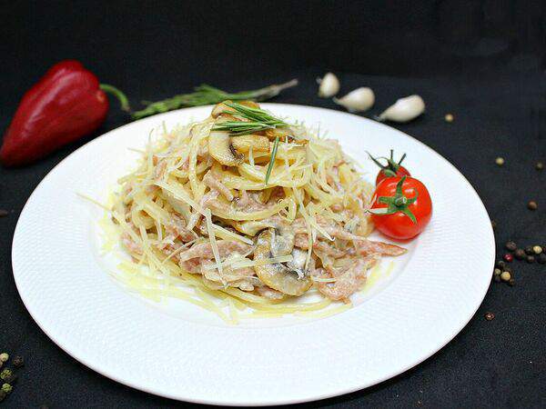 Lasertag - Паста с ветчиной и грибами