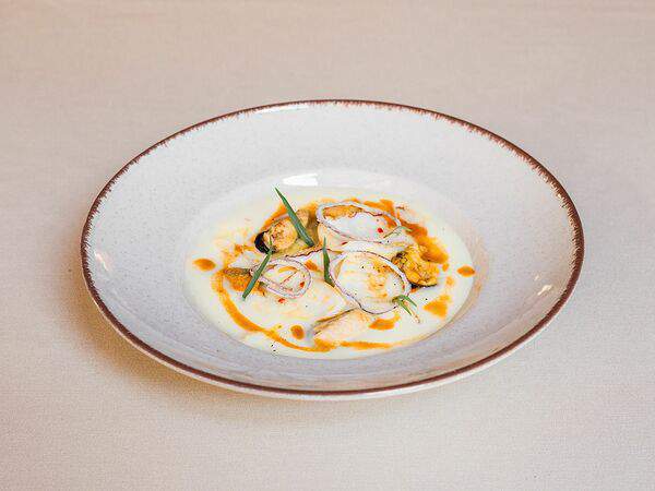 Беллуччи - Суп-крем с кальмаром и мидиями