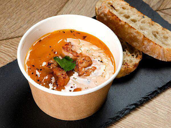 Реберная Промясо - Суп тыквенный с креветкой