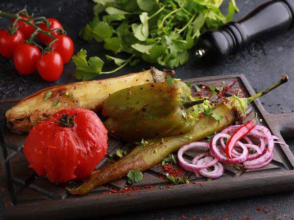 Шашлычный домик - Овощи на мангале