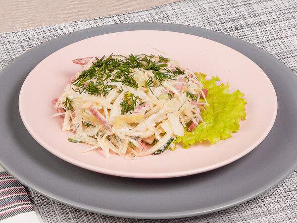 Кулинария Хорошая - Салат капустный с копченой колбасой