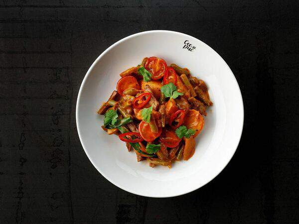 Рис - Жаркое из овощей с мраморной говядиной