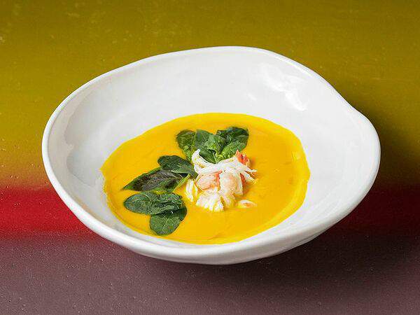 МА: Грузия + Италия - Тыквенный крем-суп с крабом