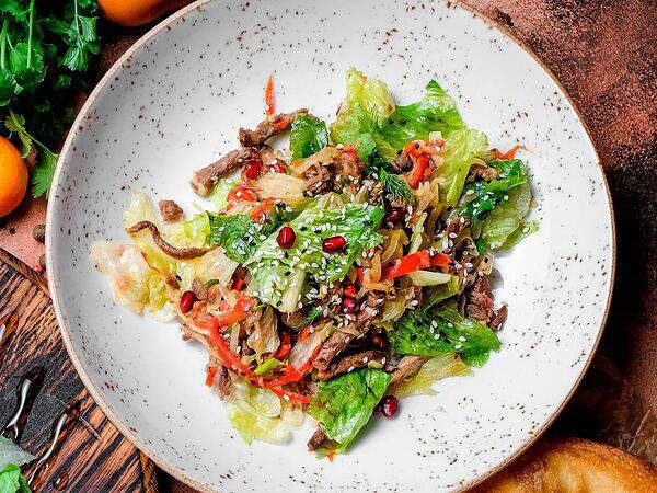 Бакладжан - Салат с говяжьей грудинкой