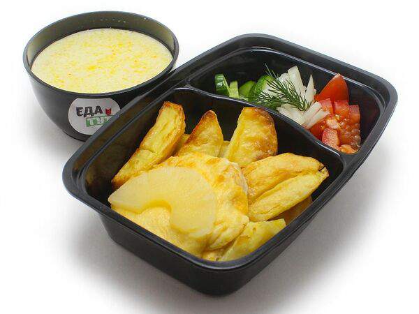 Еда тут - Ланч-бокс №21 с куриным филе под сыром с ананасом