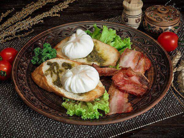 Батька блин - Яйца пашот с тостами