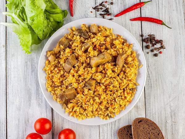 Горячий обед - Плов с курицей