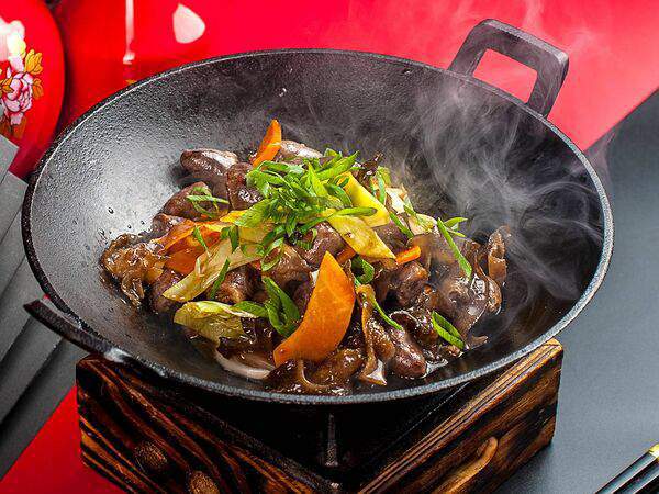 Сhino - Куриные сердечки на сковороде