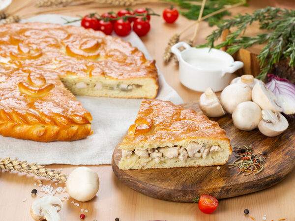 Пышка Малышка - Пирог с курицей и грибами