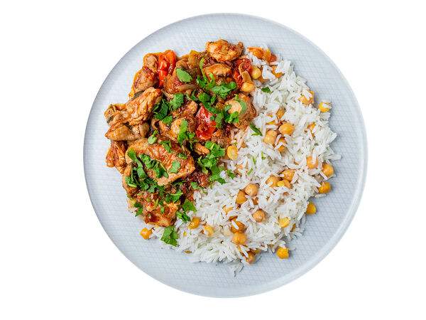 Мандарин - Чахохбили с отварным рисом и нутом